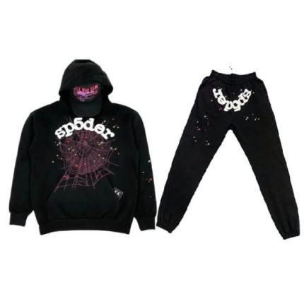 Sp5der 22ss Classic Flame Logo Tracksuit Black