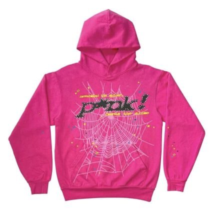 New Black Printed Hoodie Pink