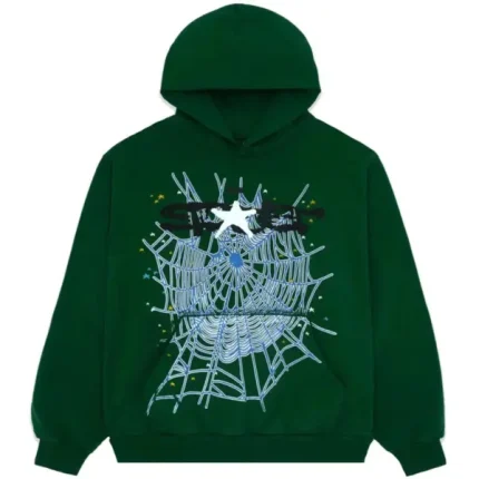 Sp5der Hunter Green Worldwide Web Hoodie